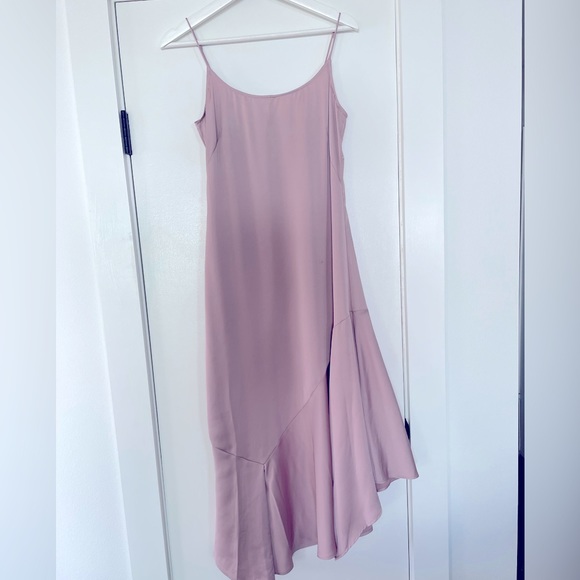 Club Monaco Scoop Neck Asymmetrical Dress, Size 6, Mauve - Picture 4 of 8